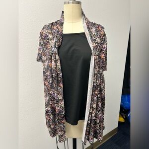 Notations Floral cardigan kimono style  topin Gray and Purple